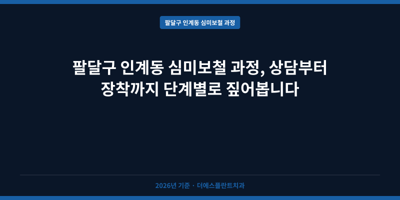 팔달구 인계동 심미보철 과정, 상담부터 장착까지 단계별로 짚어봅니다